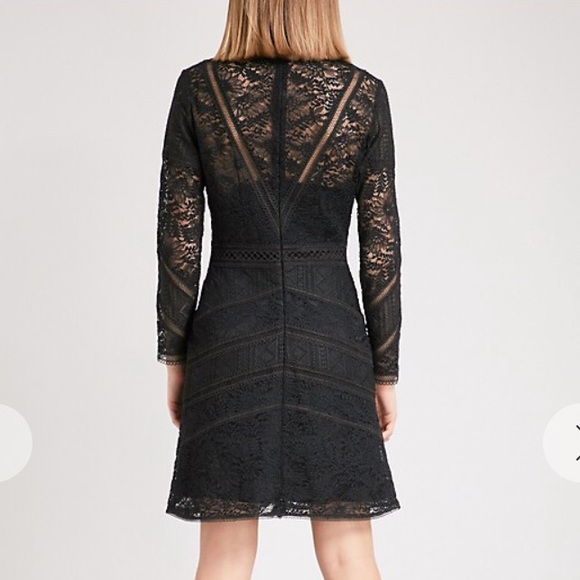 NWT $415 The Kooples Black Lace Long Sleeve Dress SZ Small - Picture 4 of 8